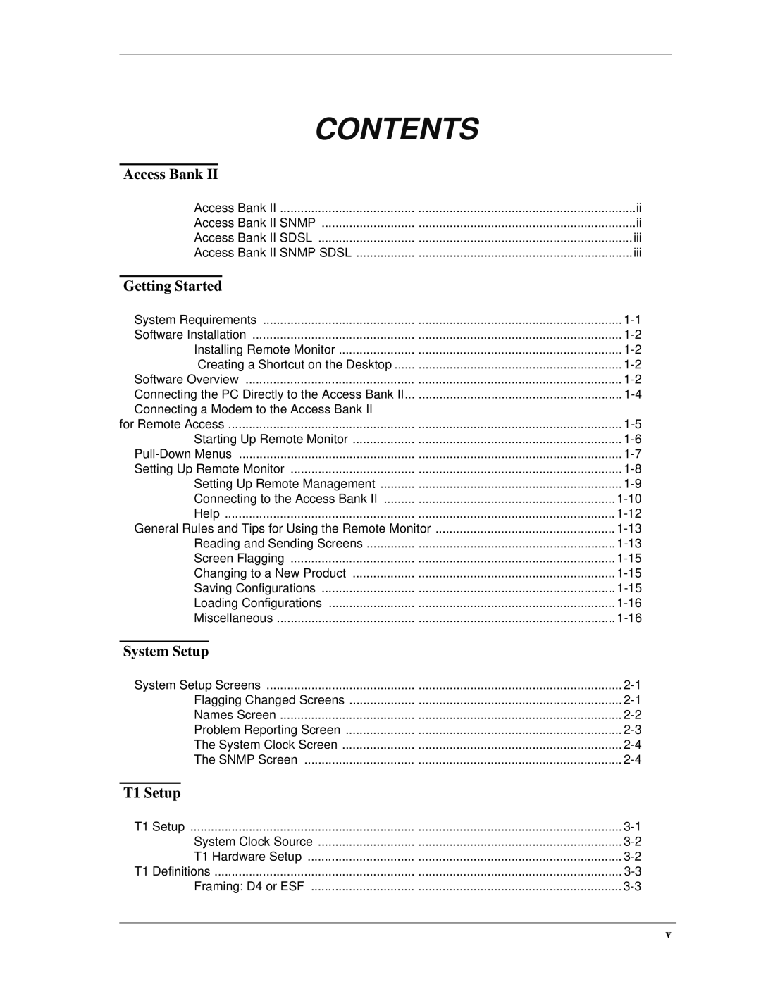 Carrier Access AB II manual Contents 