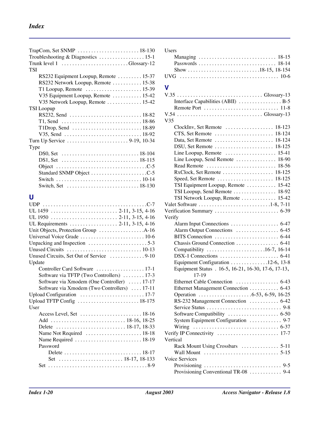 Carrier Access Access Navigator user manual Tsi 