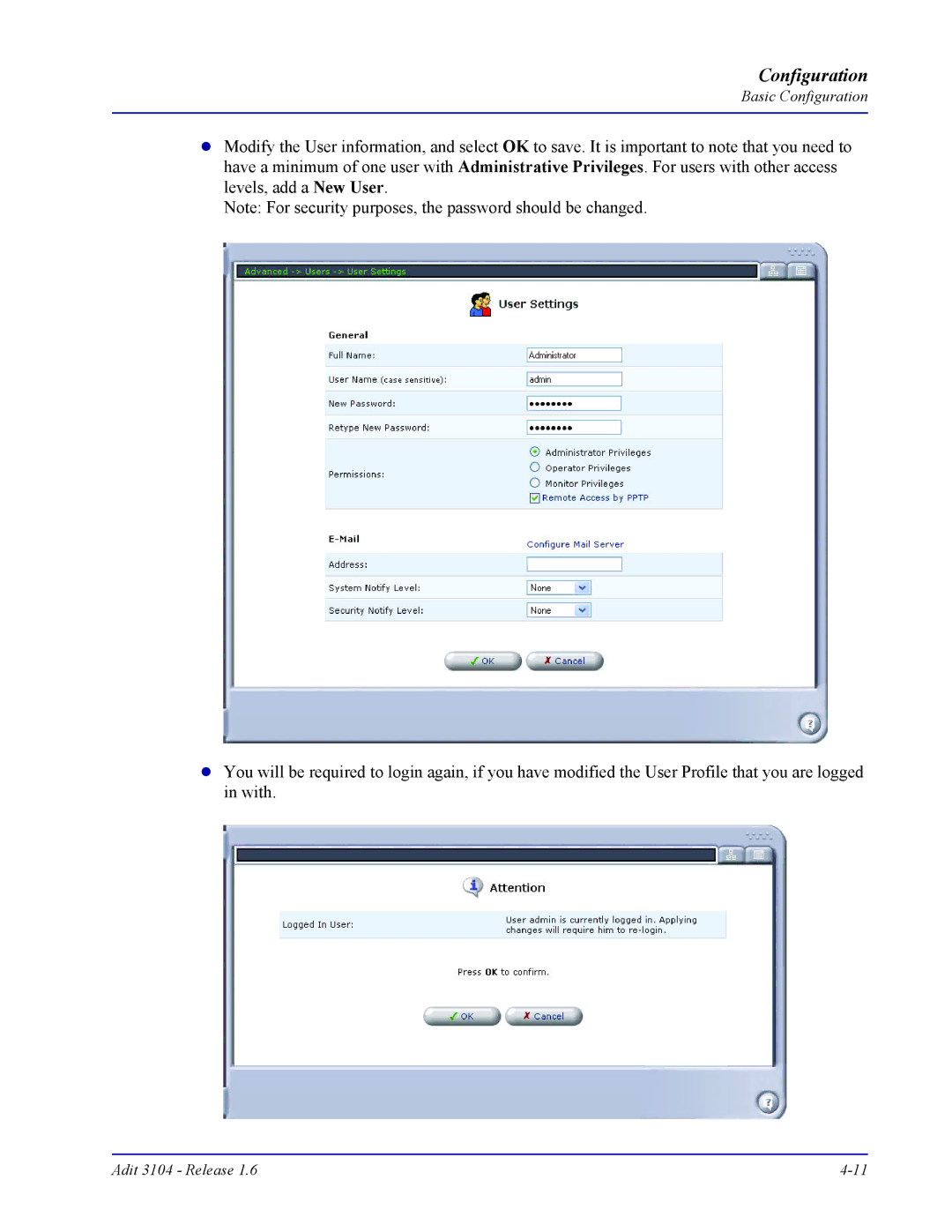 Carrier Access Adit 3104 user manual Configuration 