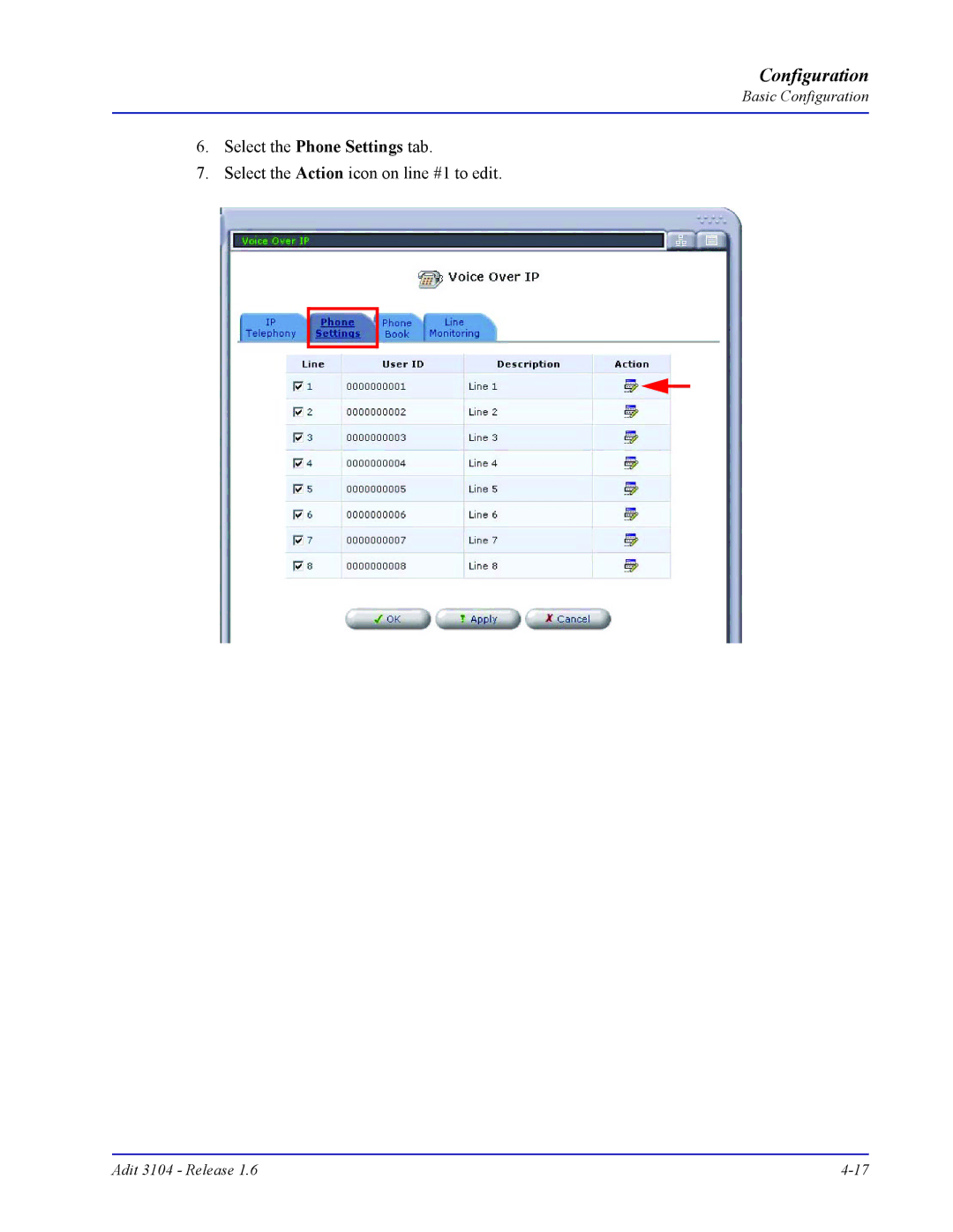 Carrier Access Adit 3104 user manual Configuration 