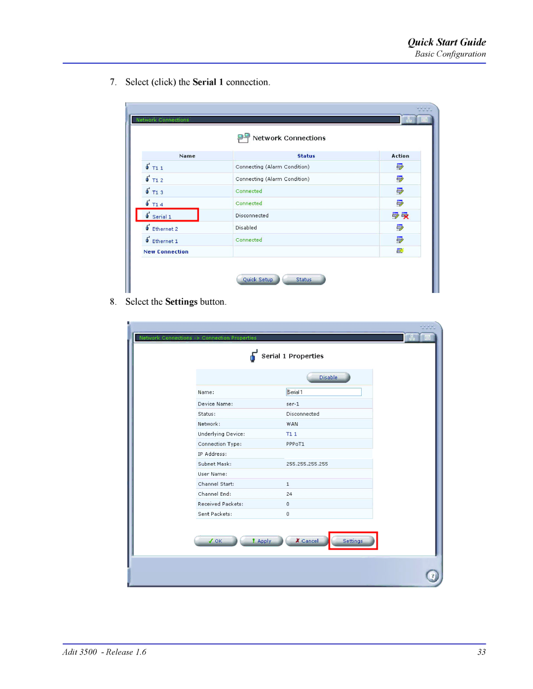 Carrier Access Adit 3500 quick start Quick Start Guide 