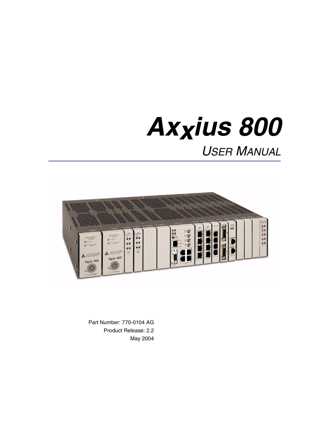Carrier Access Axxius 800 user manual 