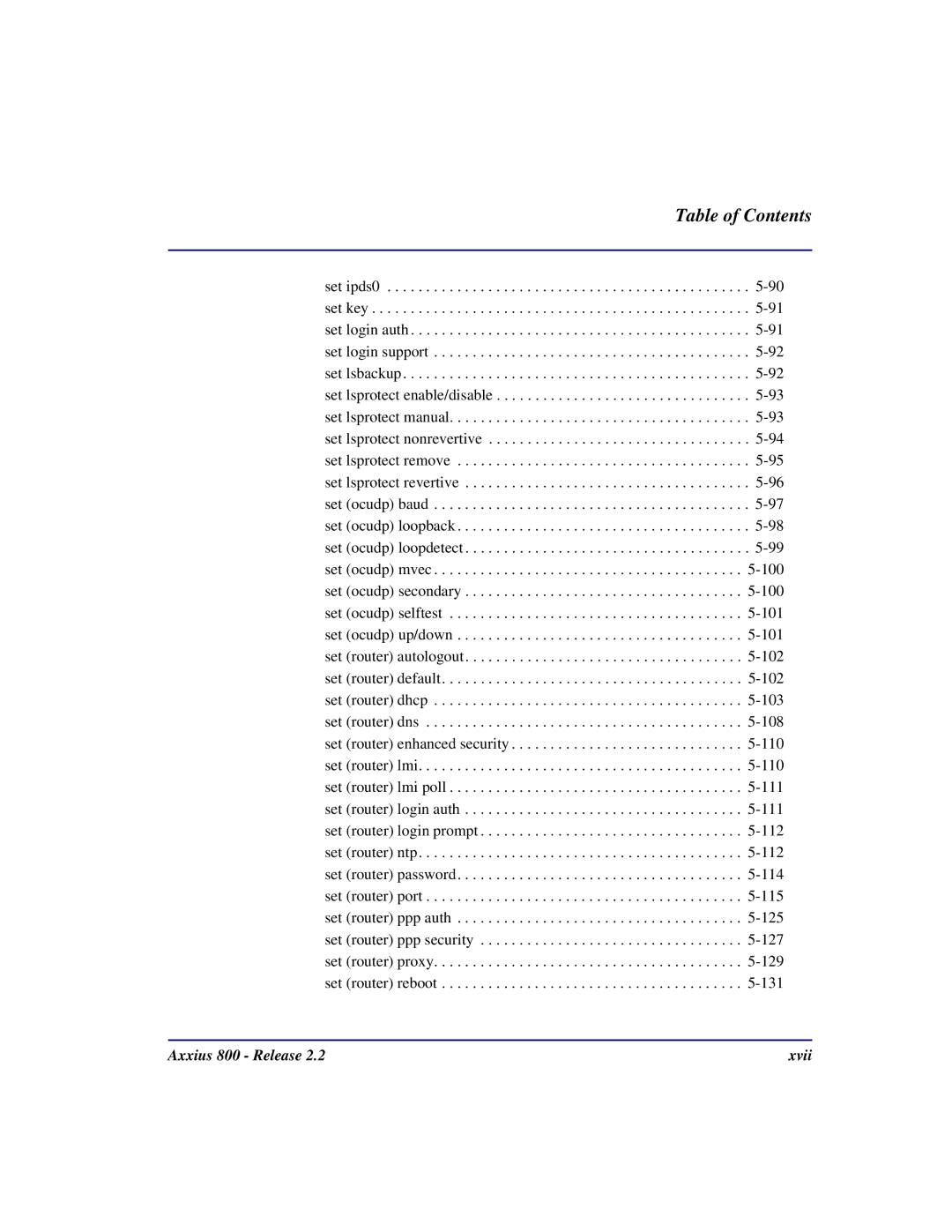 Carrier Access Axxius 800 user manual Xvii 