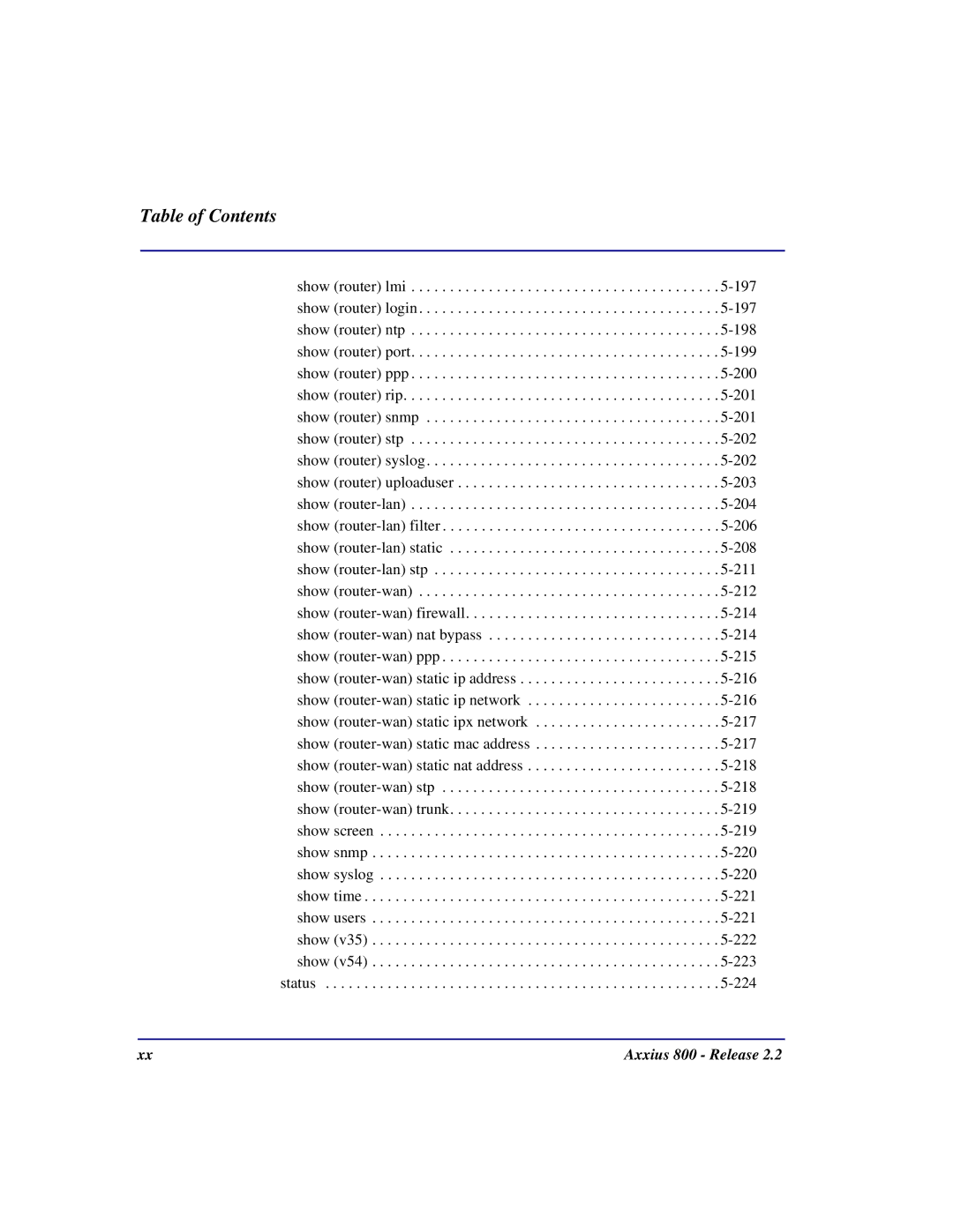 Carrier Access Axxius 800 user manual Table of Contents 