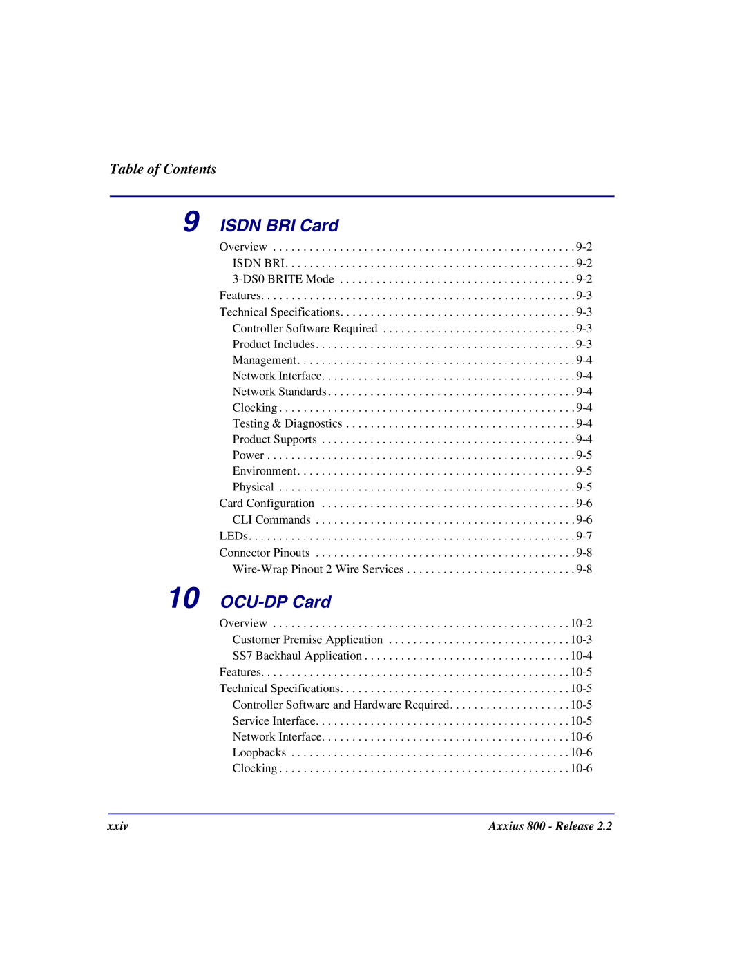 Carrier Access Axxius 800 user manual Isdn BRI Card, OCU-DP Card 