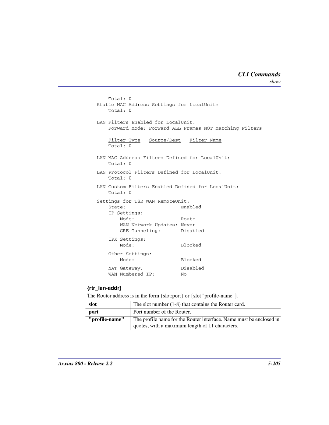 Carrier Access user manual Axxius 800 Release 205 