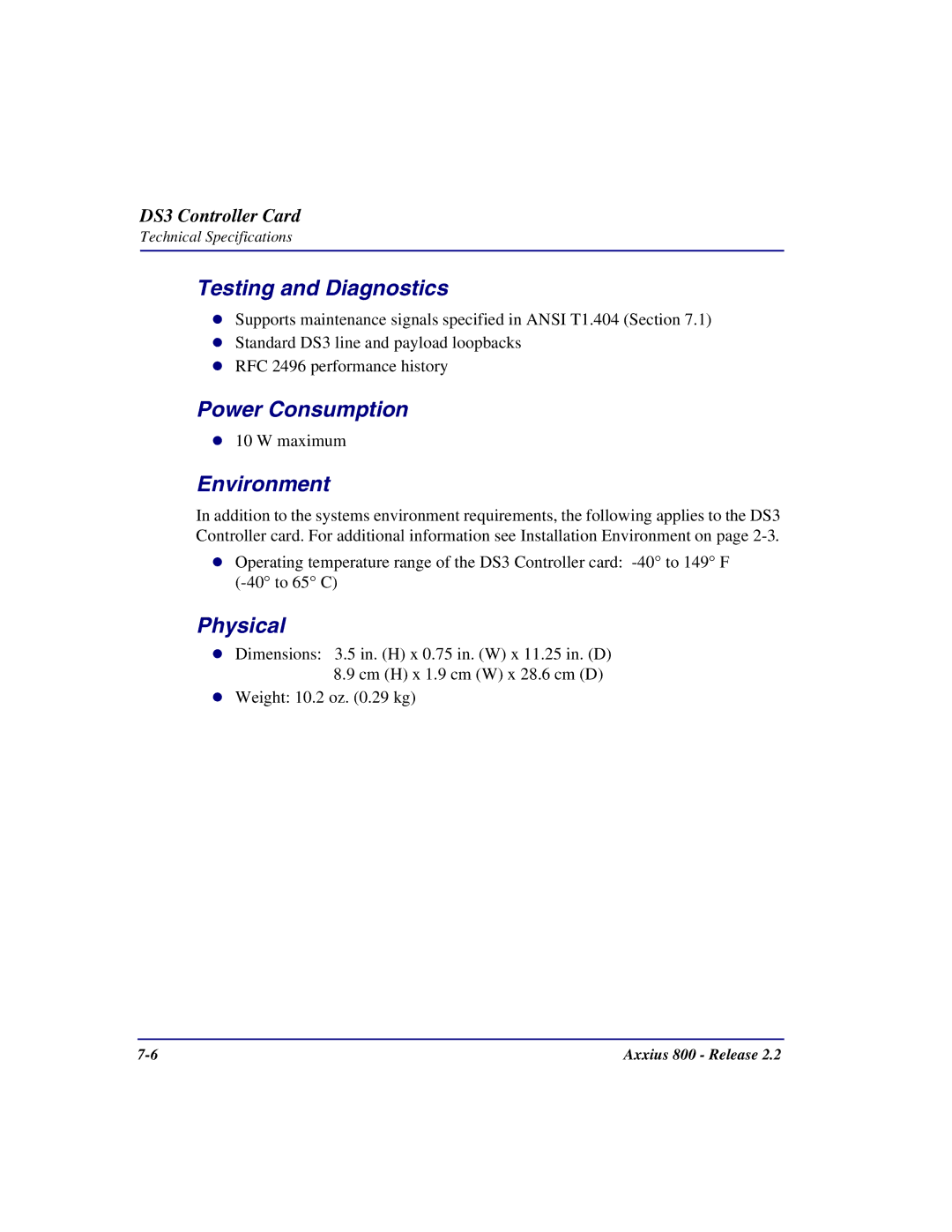 Carrier Access Axxius 800 user manual Testing and Diagnostics 