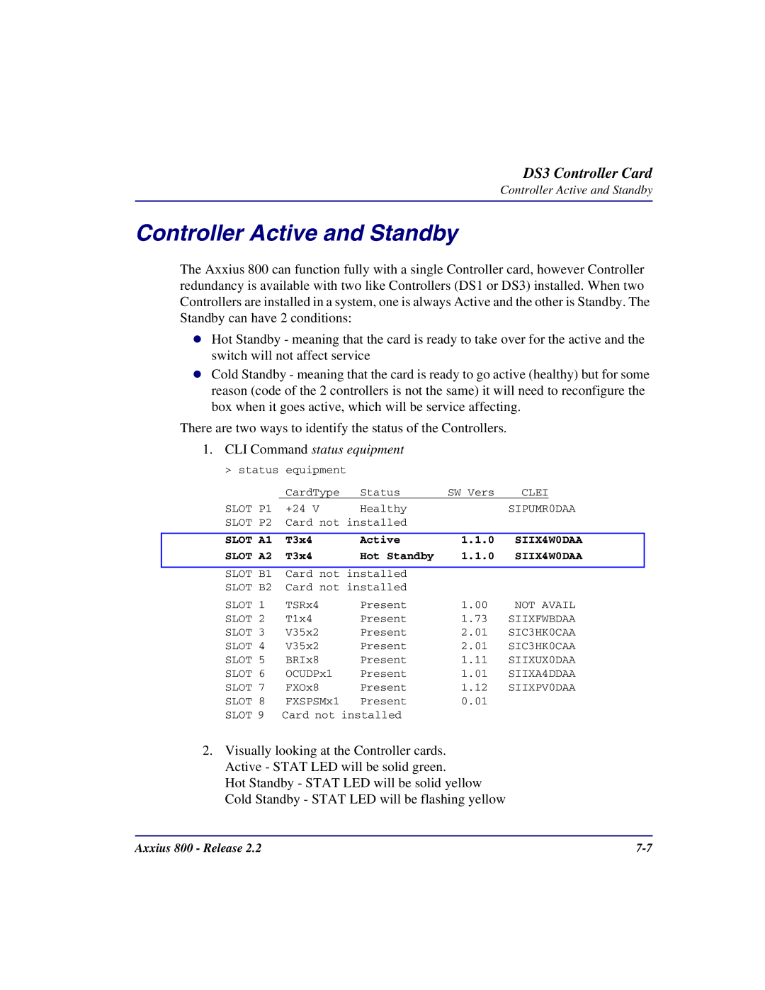 Carrier Access Axxius 800 user manual T3x4 Active 