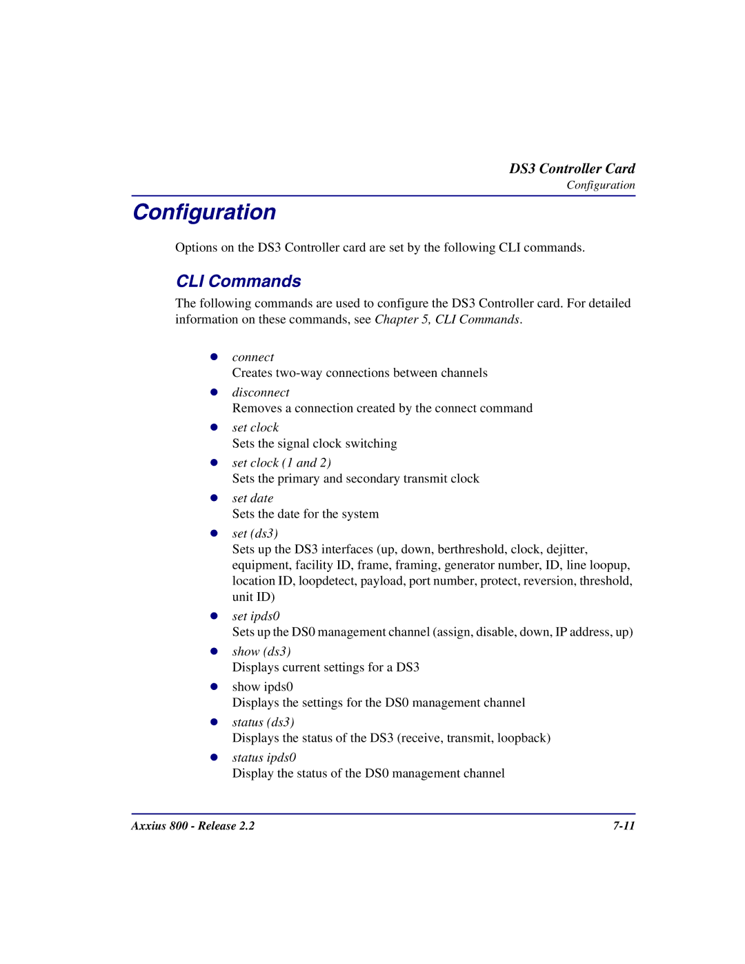 Carrier Access Axxius 800 user manual Set clock 