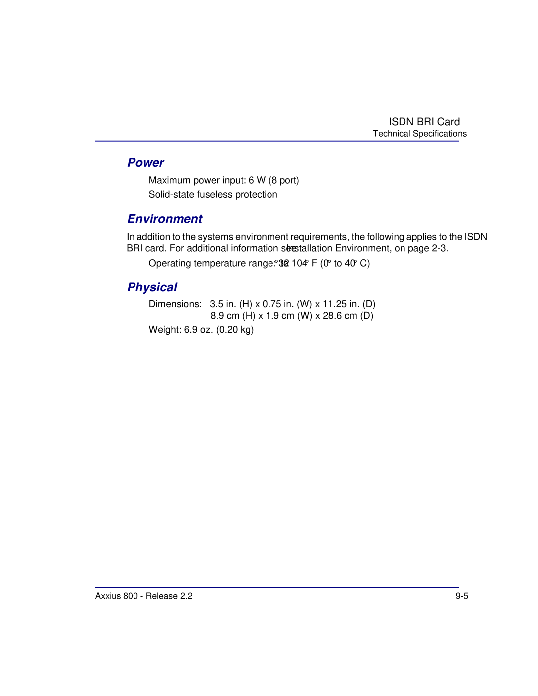 Carrier Access Axxius 800 user manual Power 