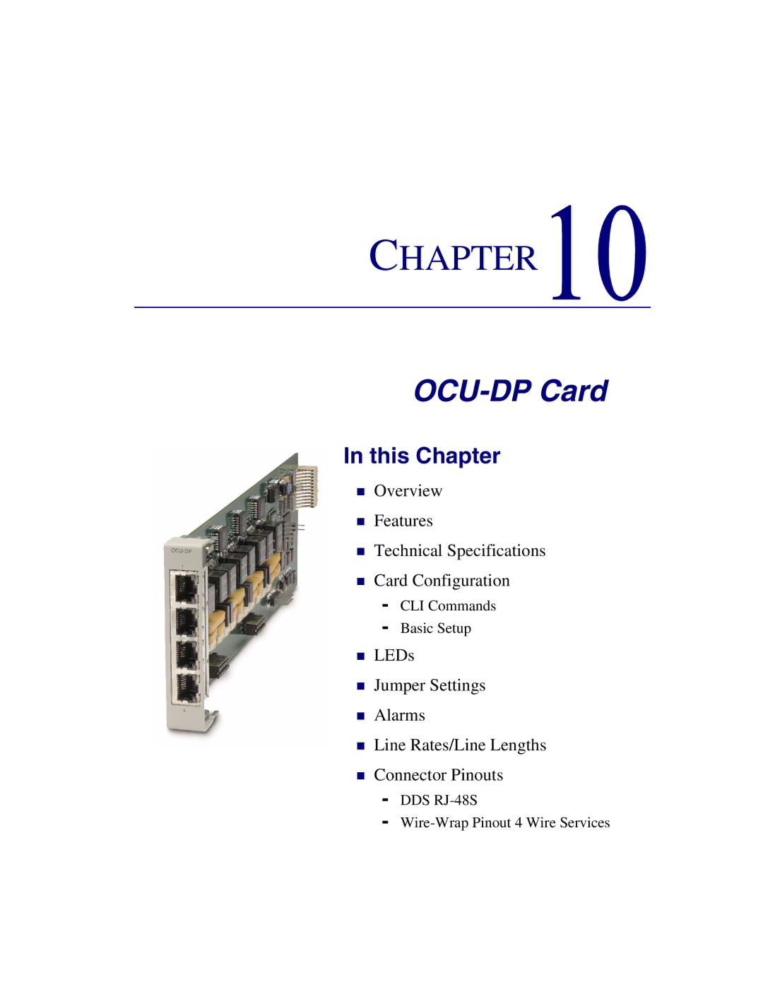 Carrier Access Axxius 800 user manual OCU-DP Card 