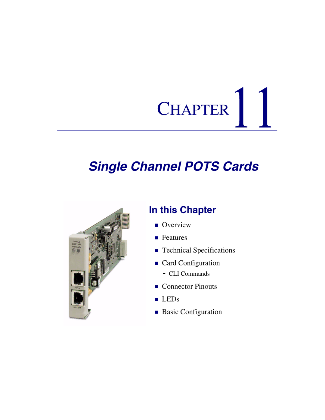 Carrier Access Axxius 800 user manual Single Channel Pots Cards 