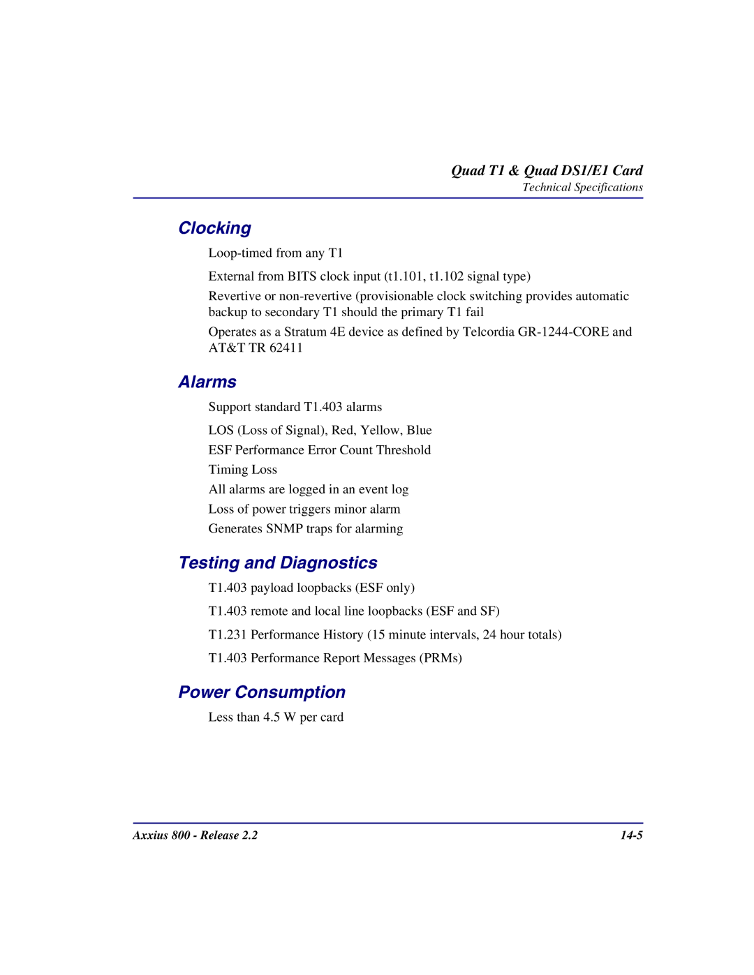 Carrier Access user manual Axxius 800 Release 14-5 