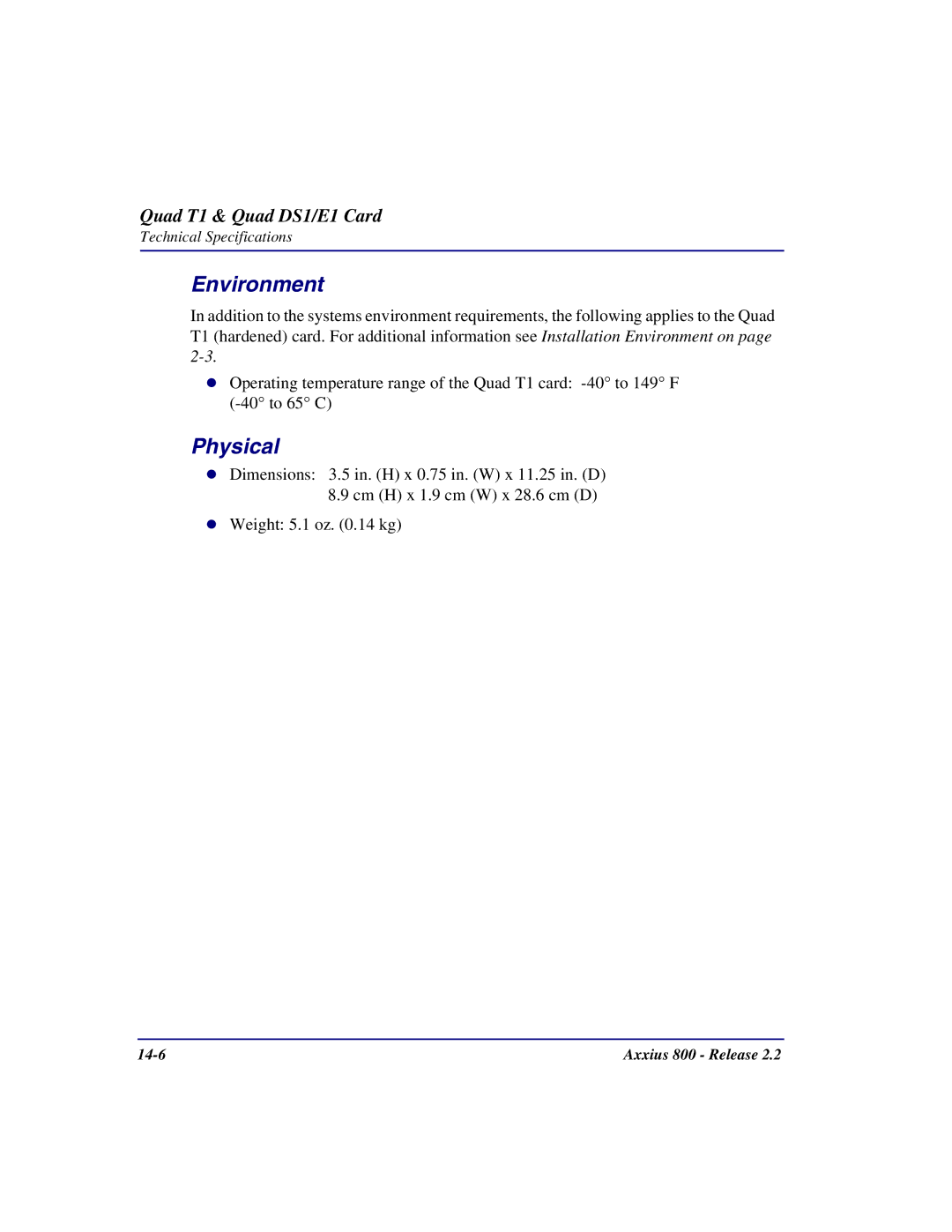 Carrier Access Axxius 800 user manual 14-6 