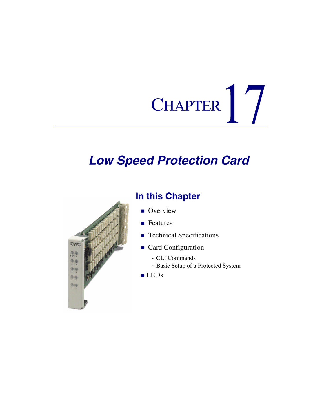 Carrier Access Axxius 800 user manual Low Speed Protection Card 