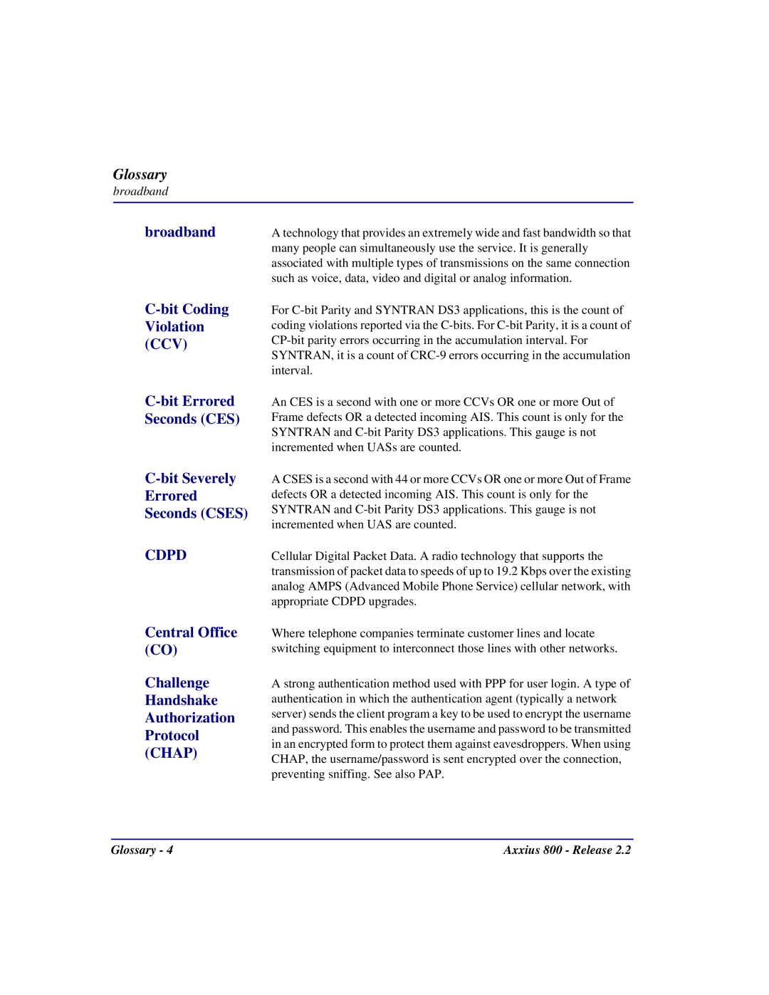 Carrier Access Axxius 800 user manual Cdpd 