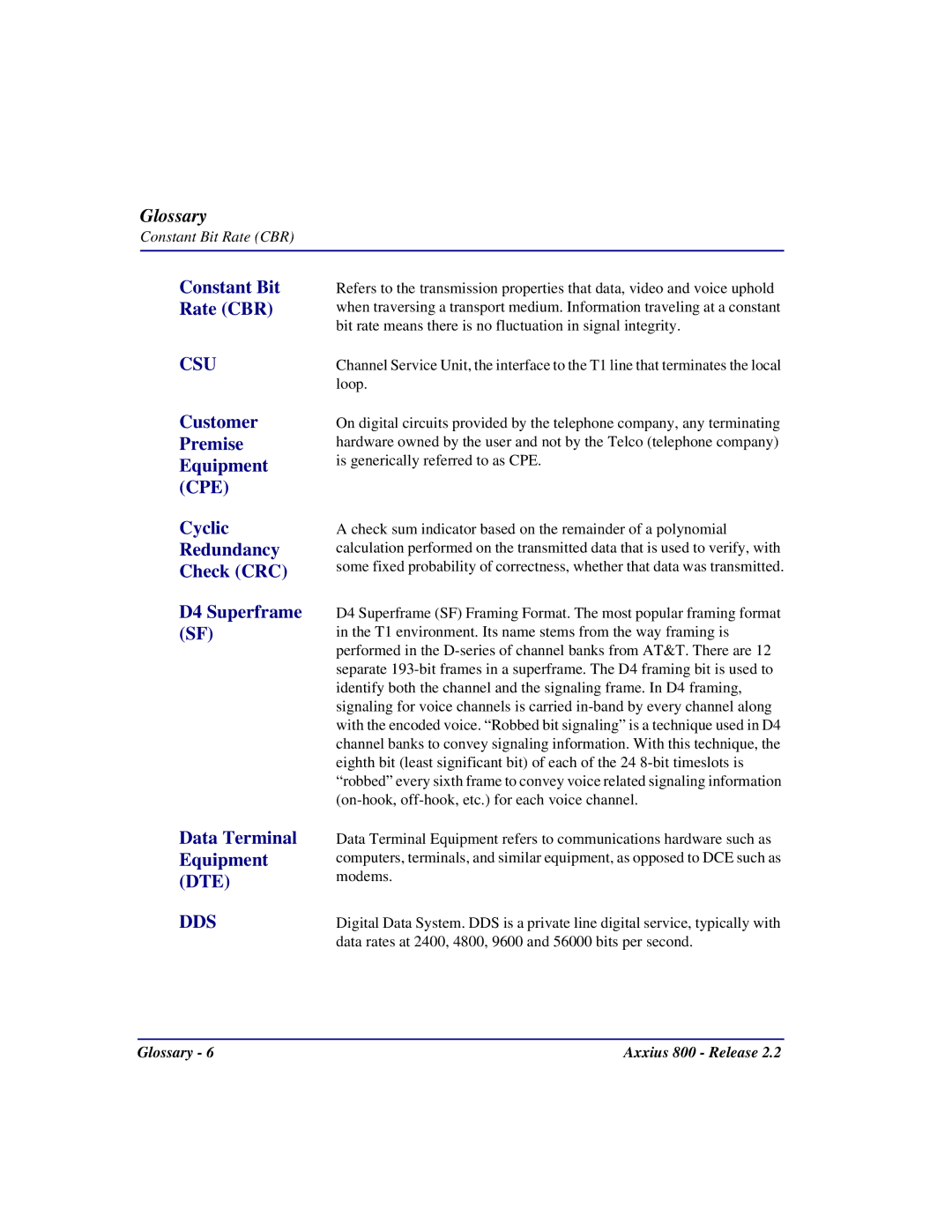 Carrier Access Axxius 800 user manual Csu 