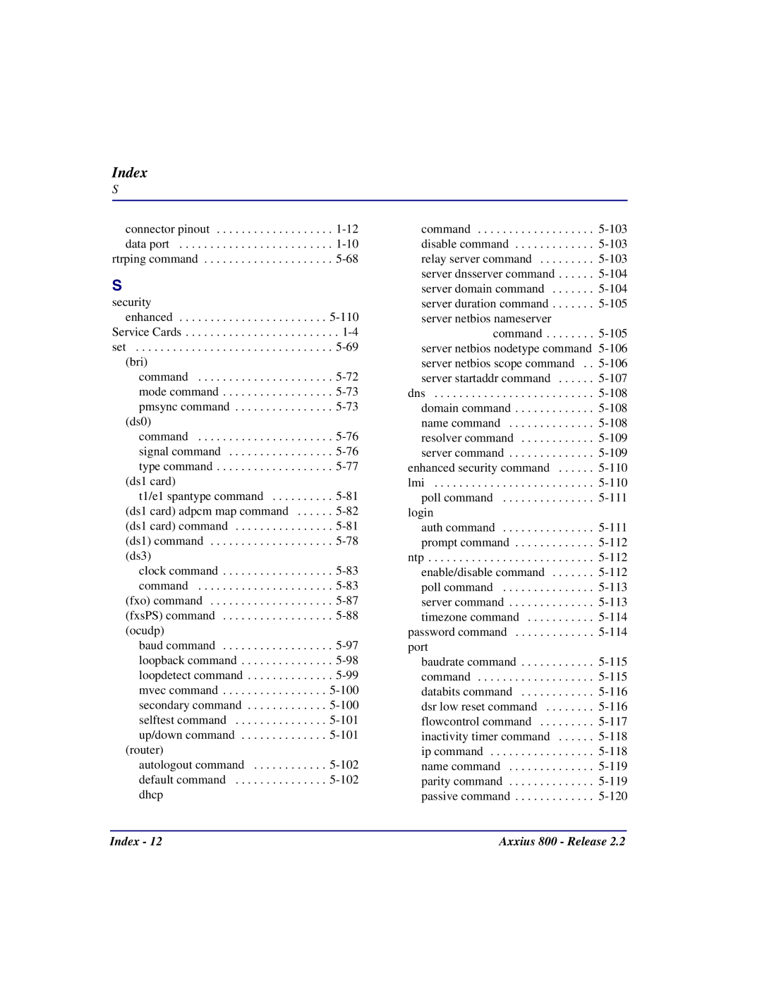 Carrier Access Axxius 800 user manual Index 