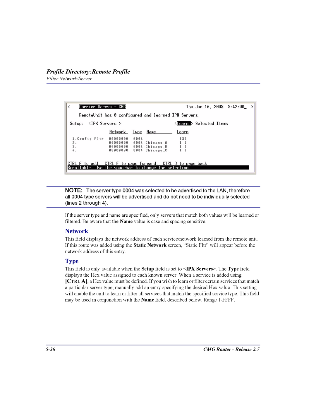 Carrier Access CMG Router user manual Network 