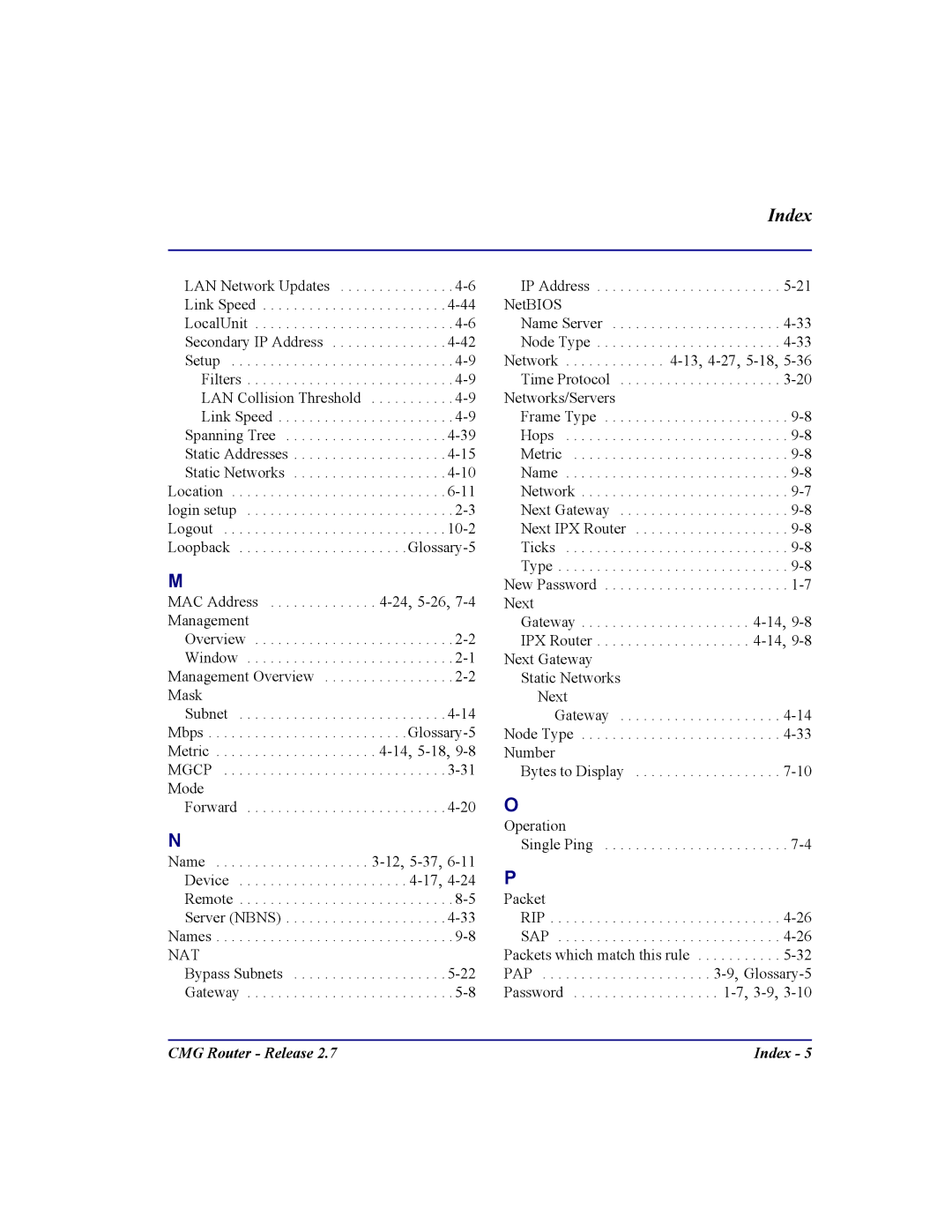 Carrier Access CMG Router user manual Rip 