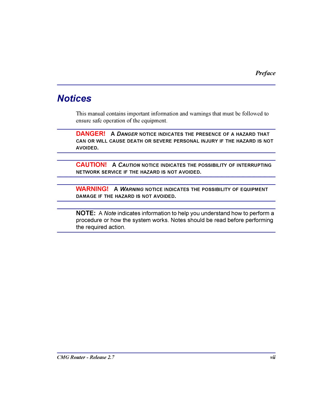 Carrier Access CMG Router user manual Vii 