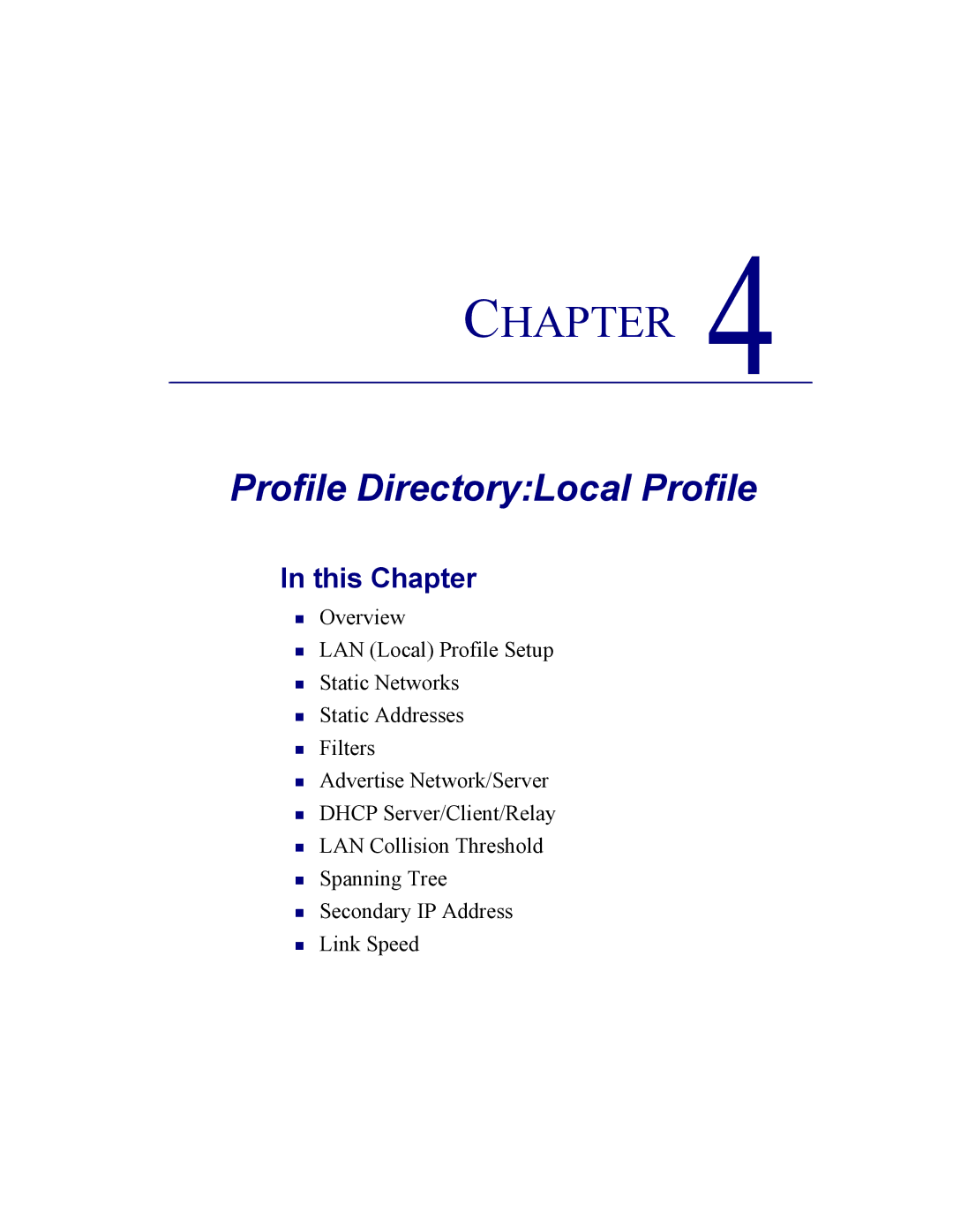 Carrier Access CMG Router user manual Profile DirectoryLocal Profile 