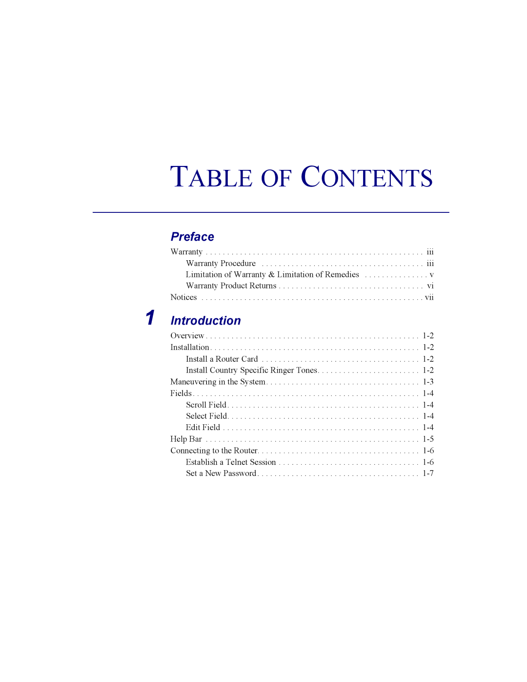 Carrier Access CMG Router user manual Table of Contents 