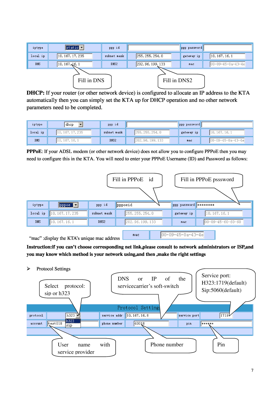 Carrier Access KTA user manual Fill in DNS 