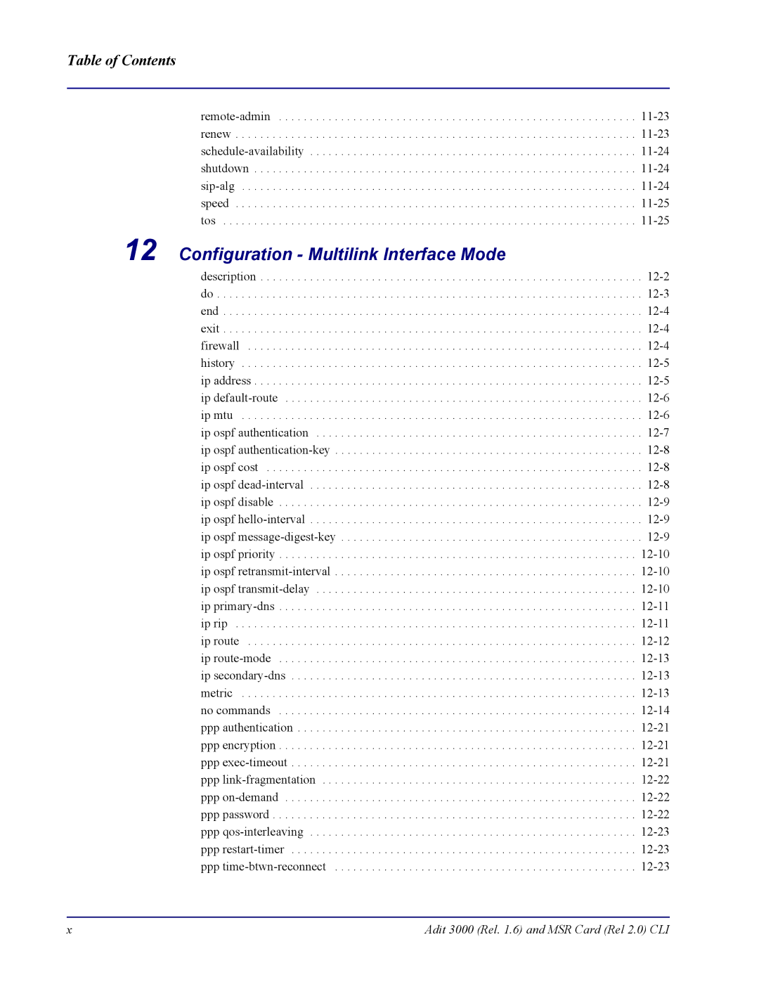 Carrier Access none manual Configuration Multilink Interface Mode 