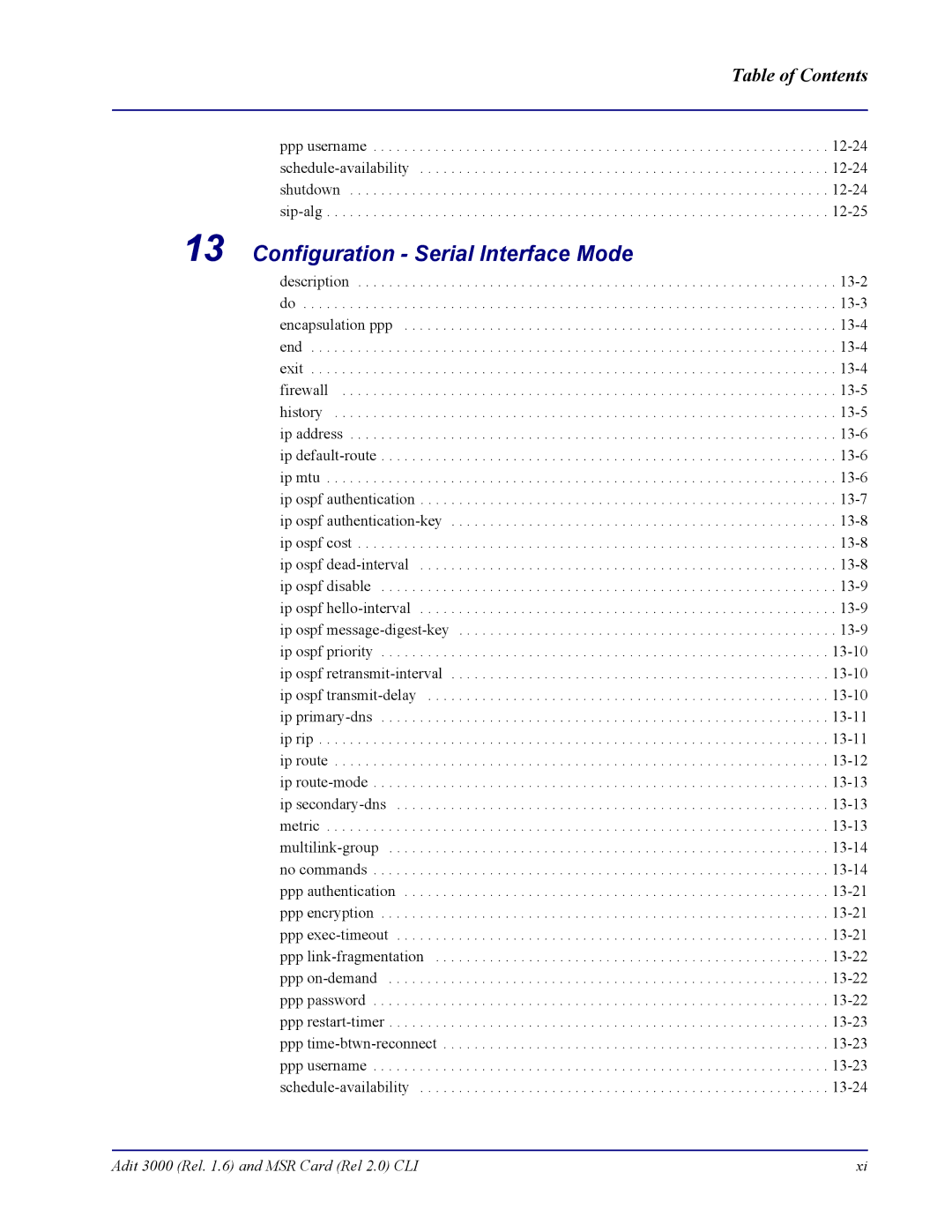 Carrier Access none manual Configuration Serial Interface Mode 