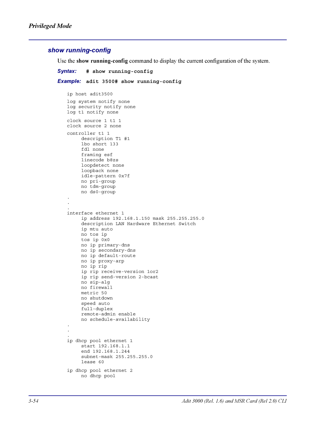 Carrier Access none manual Show running-config 