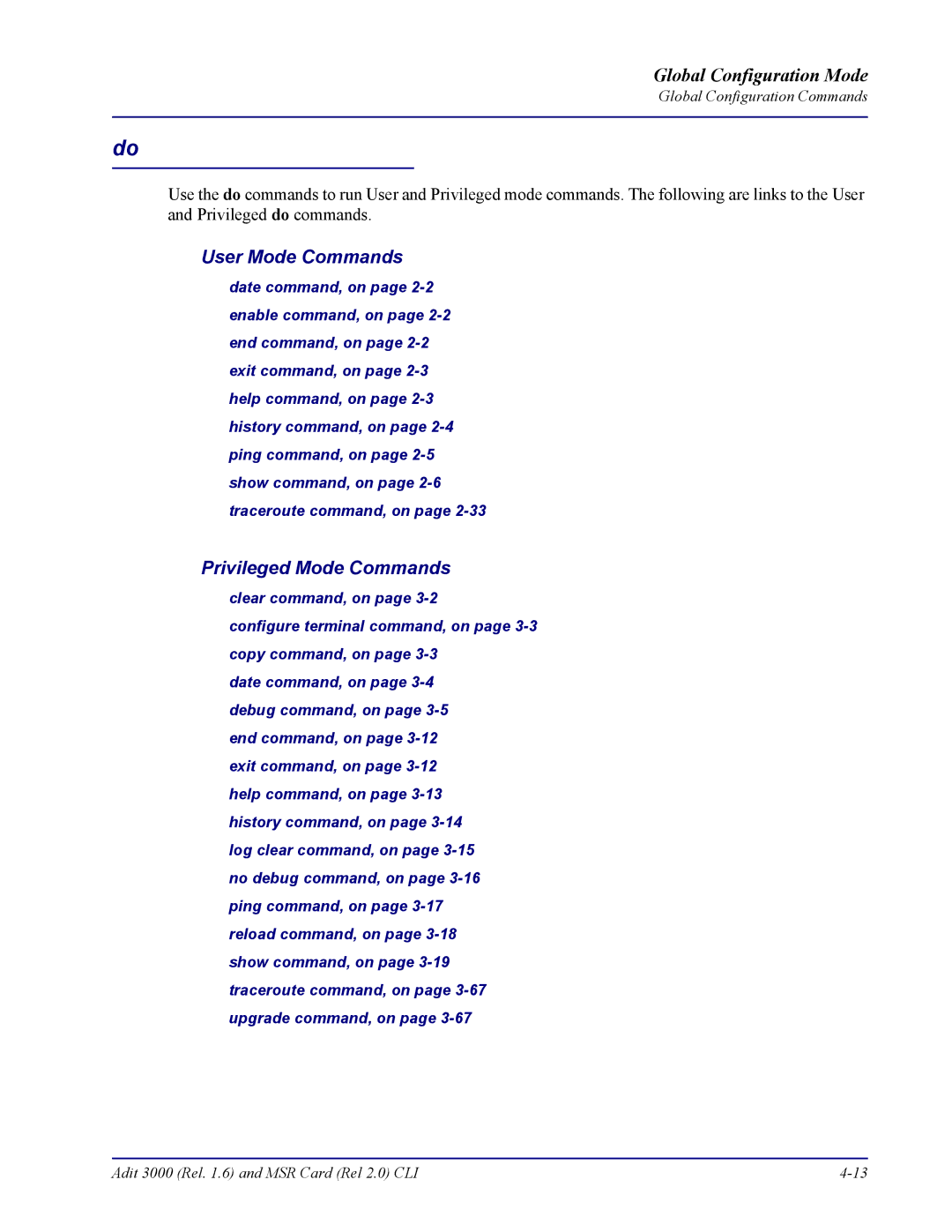 Carrier Access none manual User Mode Commands, Privileged Mode Commands 