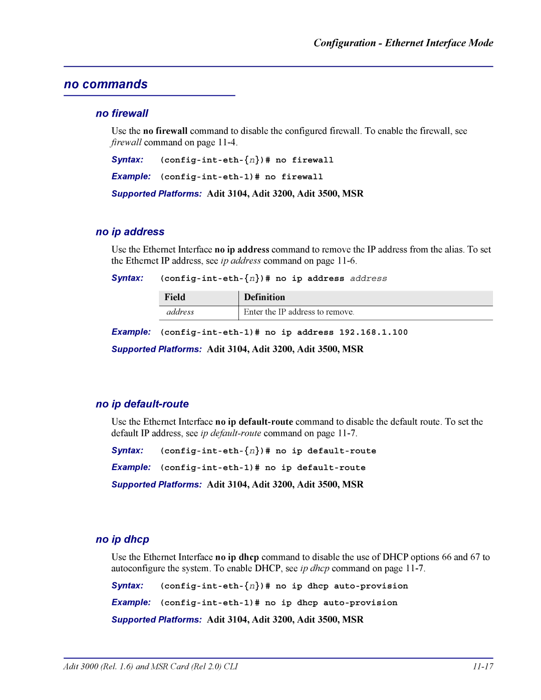 Carrier Access none manual No firewall, No ip address, No ip default-route, No ip dhcp 