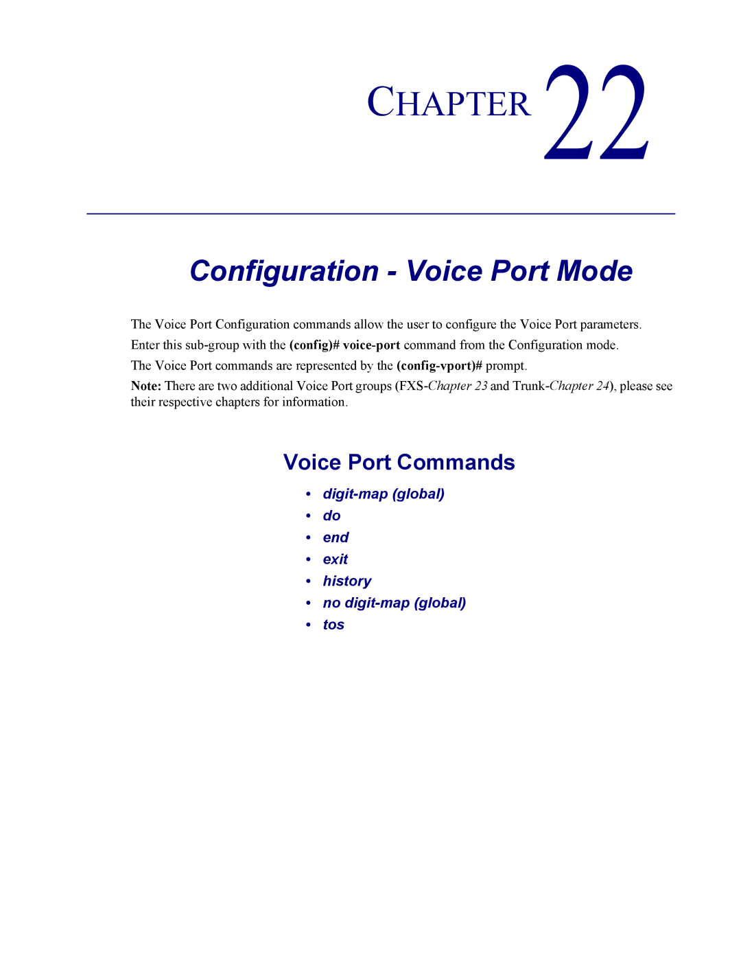 Carrier Access none manual Configuration Voice Port Mode, Voice Port Commands 