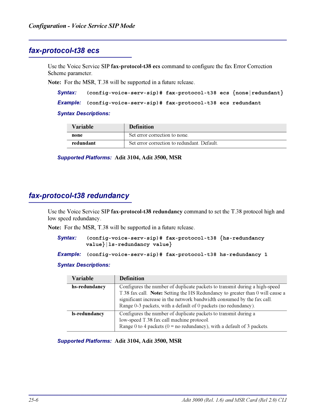 Carrier Access none manual Fax-protocol-t38 ecs, Fax-protocol-t38 redundancy, Hs-redundancy, Ls-redundancy 