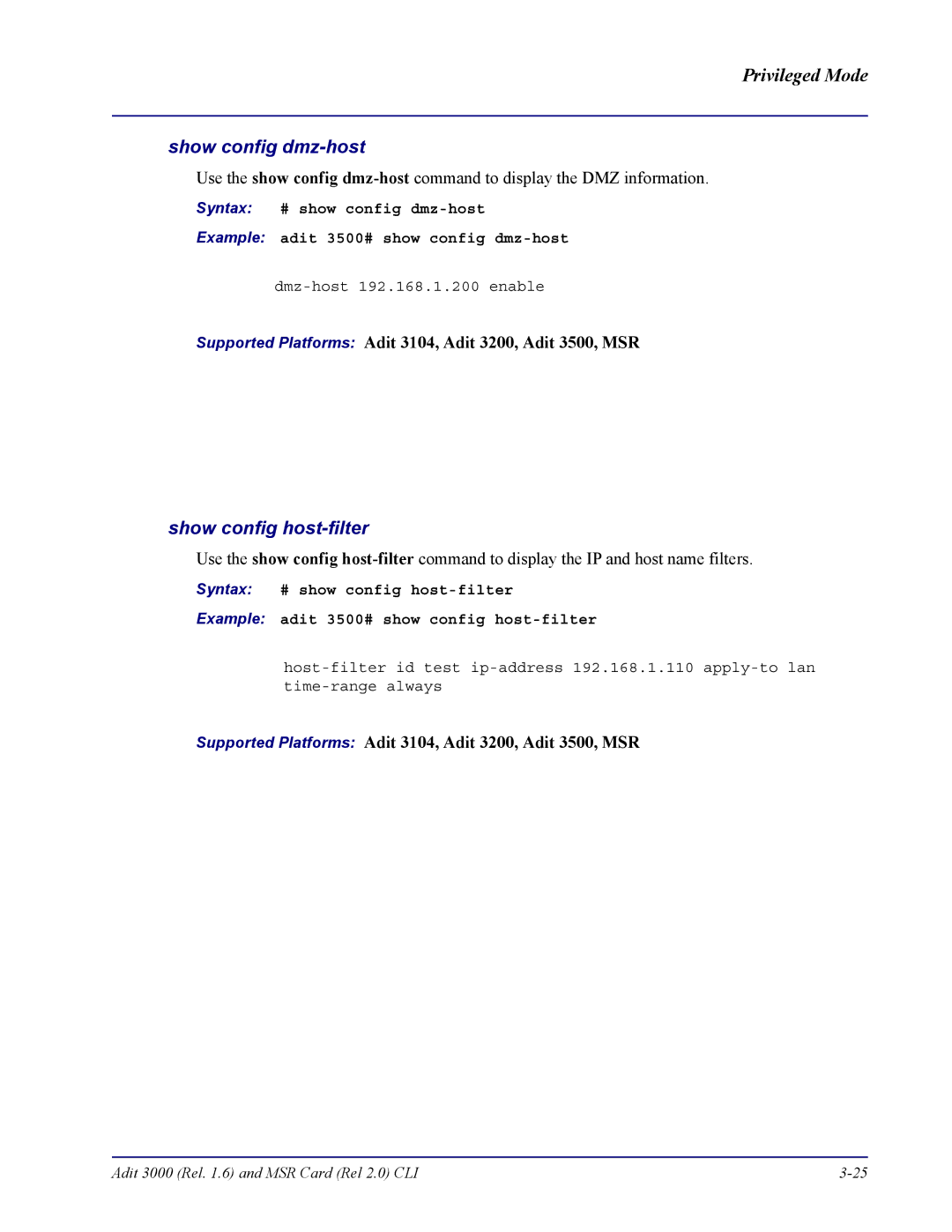 Carrier Access none manual Dmz-host 192.168.1.200 enable 