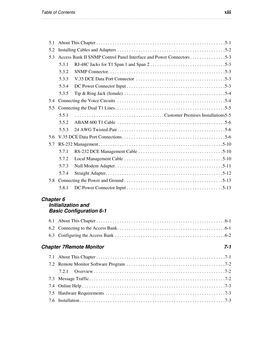 Carrier Access SNMP manual Chapter Initialization Basic Configuration, Remote Monitor 