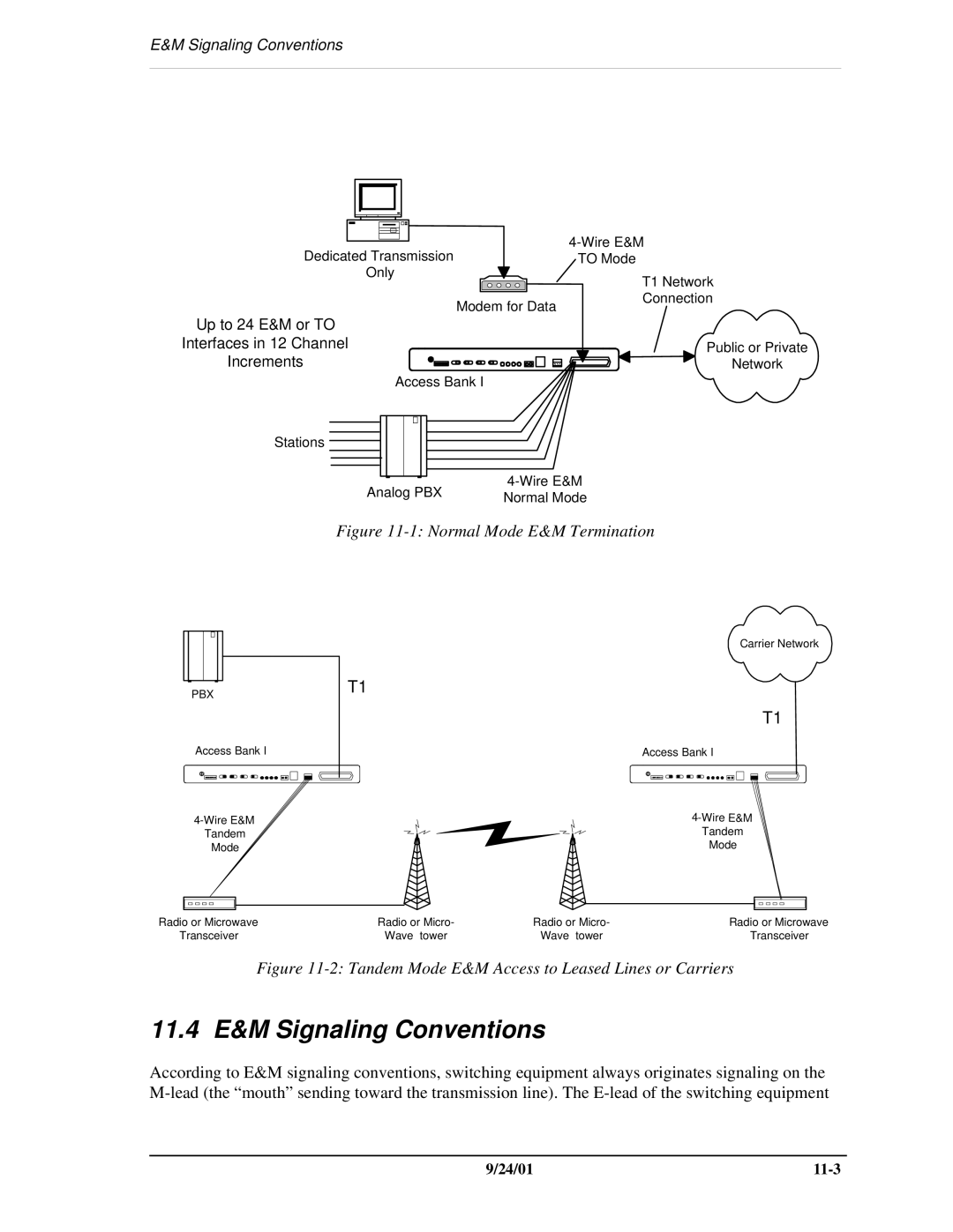 Carrier Access SNMP manual 11.4 E&M Signaling Conventions 