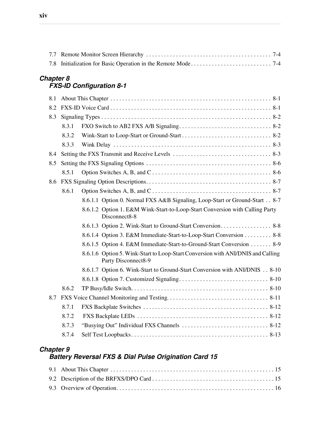 Carrier Access SNMP manual Chapter FXS-ID Configuration, Chapter Battery Reversal FXS & Dial Pulse Origination Card 