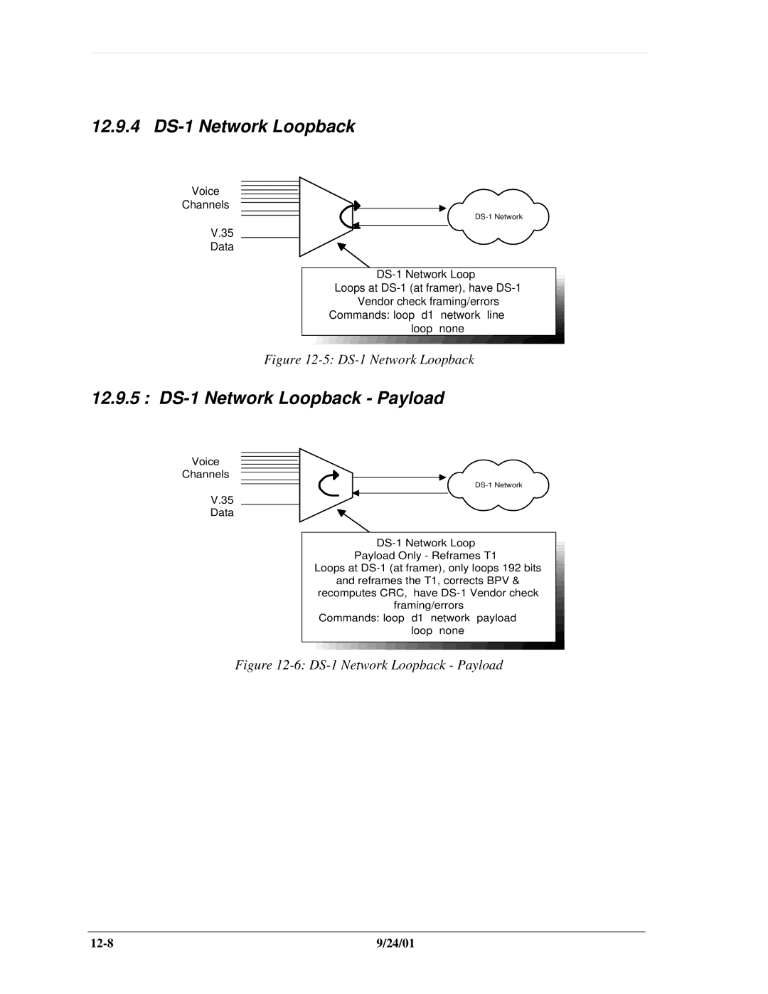 Carrier Access SNMP manual 12.9.4 DS-1 Network Loopback, DS-1 Network Loopback Payload 