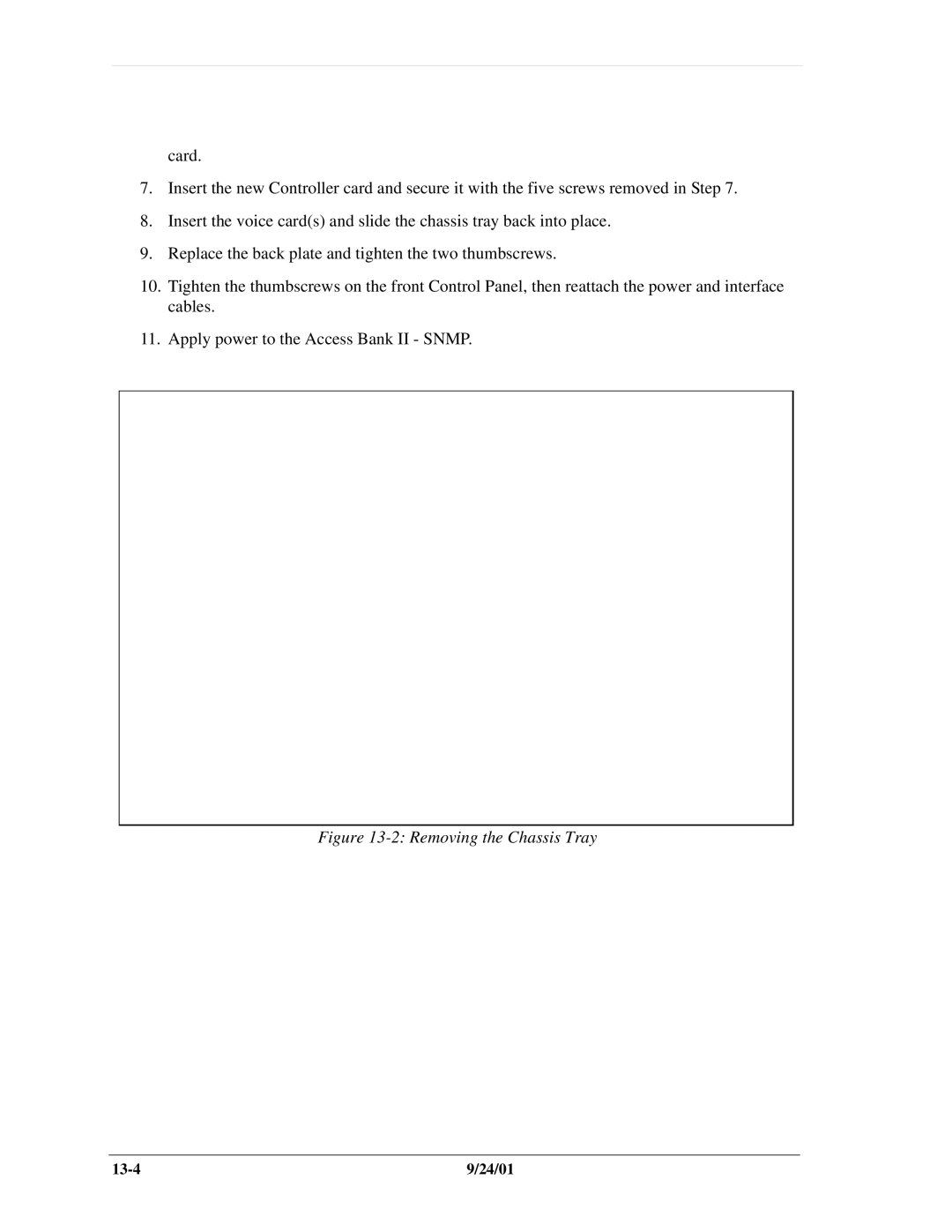 Carrier Access SNMP manual Removing the Chassis Tray 