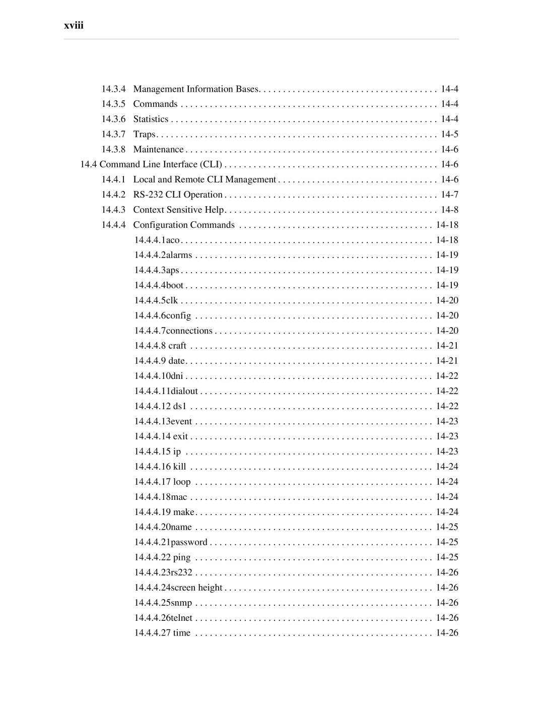 Carrier Access SNMP manual Xviii 