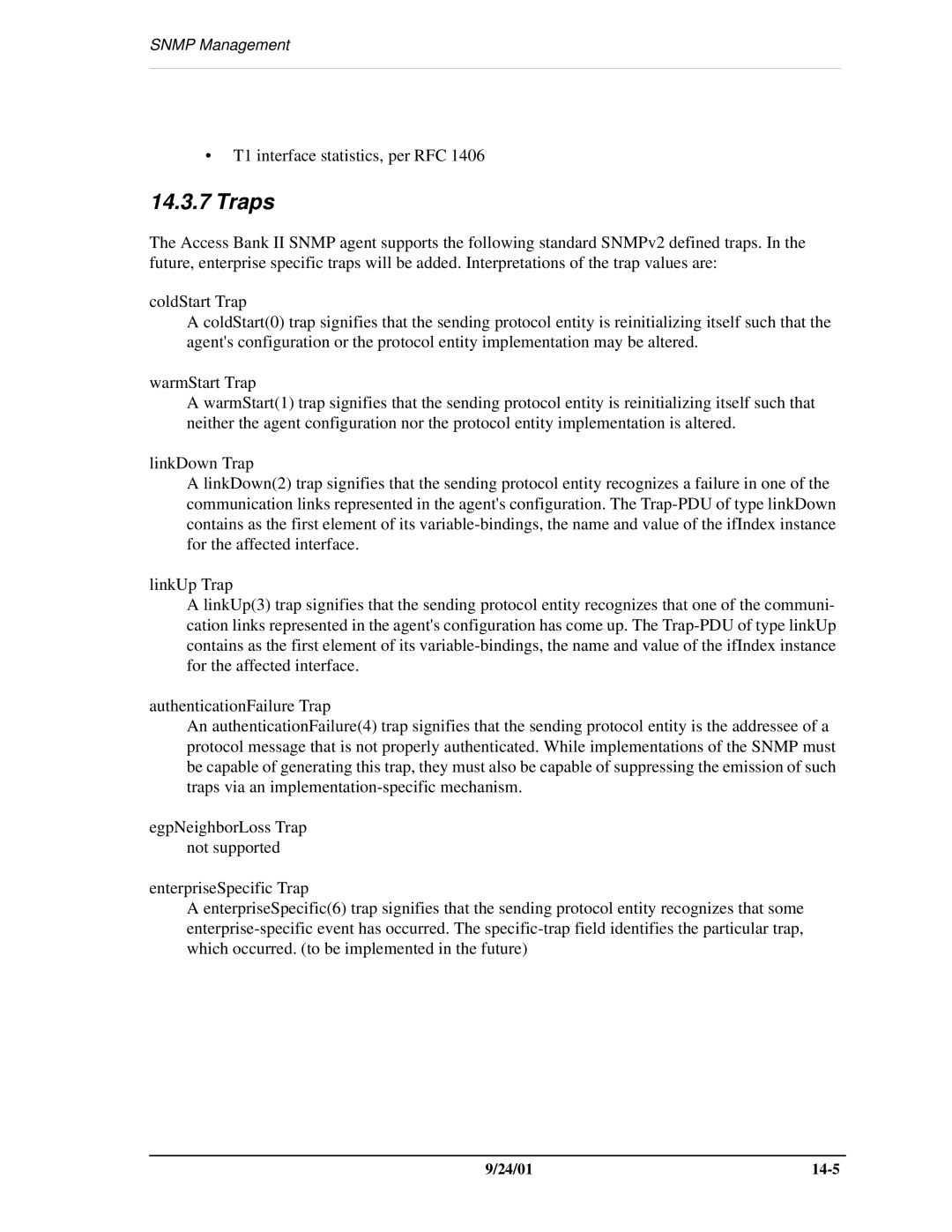 Carrier Access SNMP manual Traps 