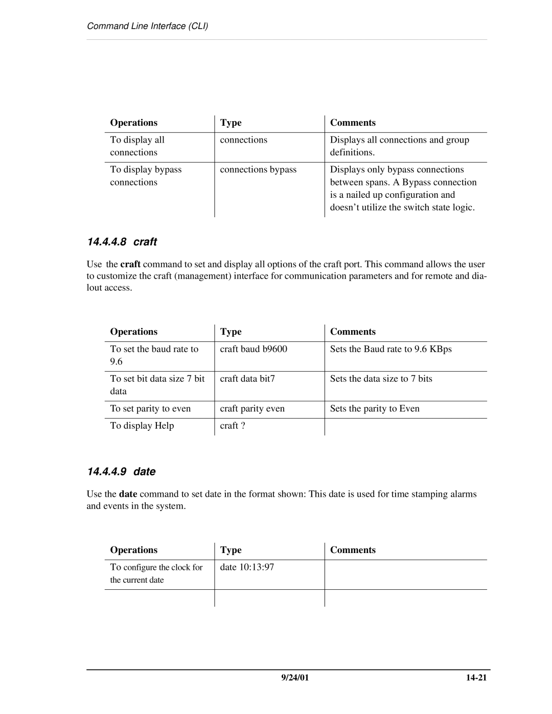 Carrier Access SNMP manual Craft, Date 