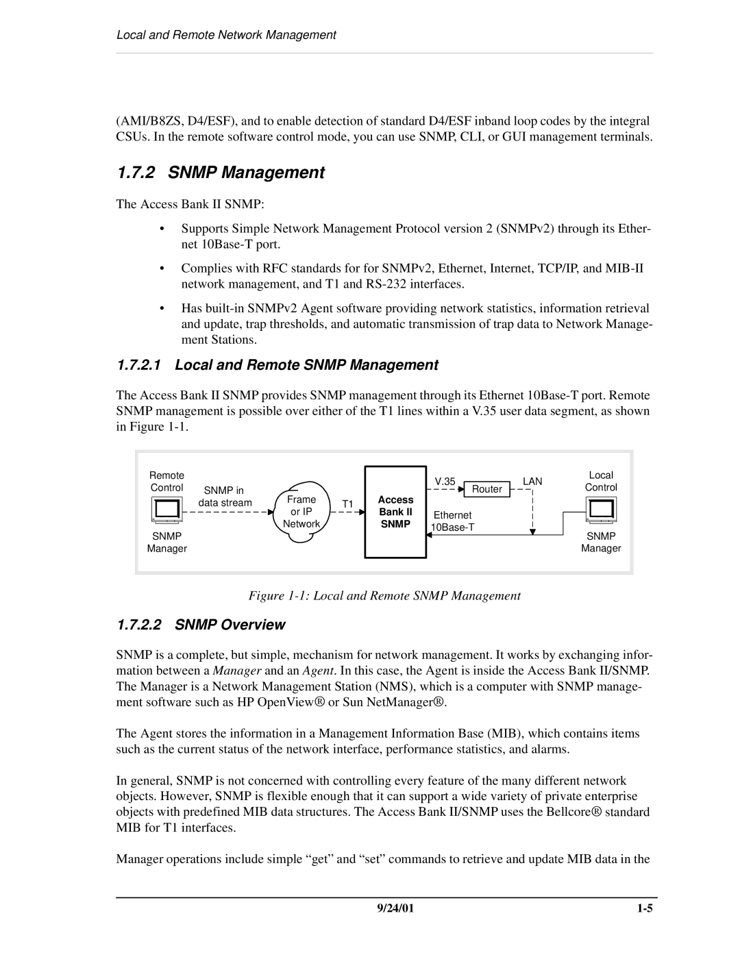 Carrier Access SNMP manual Local and Remote Snmp Management, Snmp Overview 