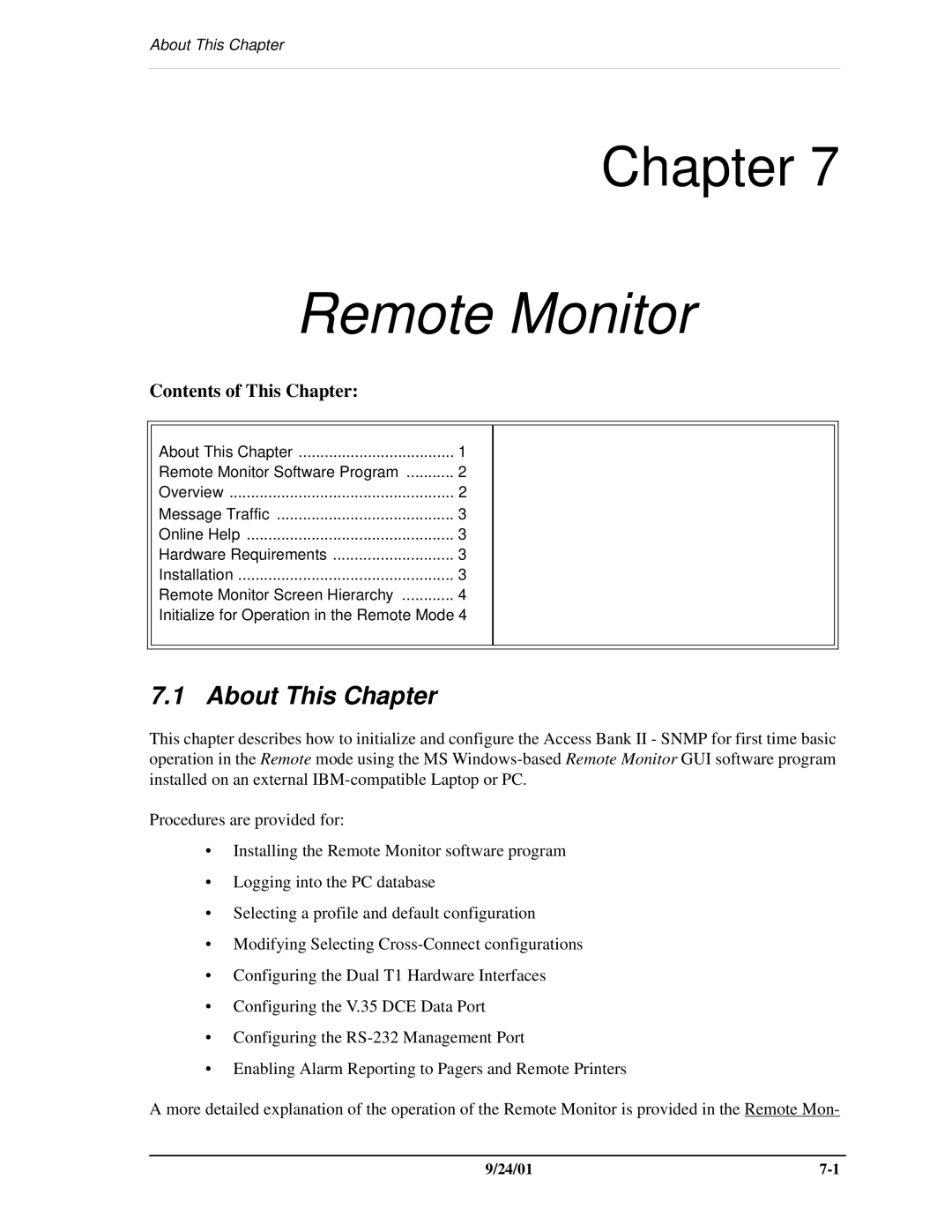 Carrier Access SNMP manual Remote Monitor 