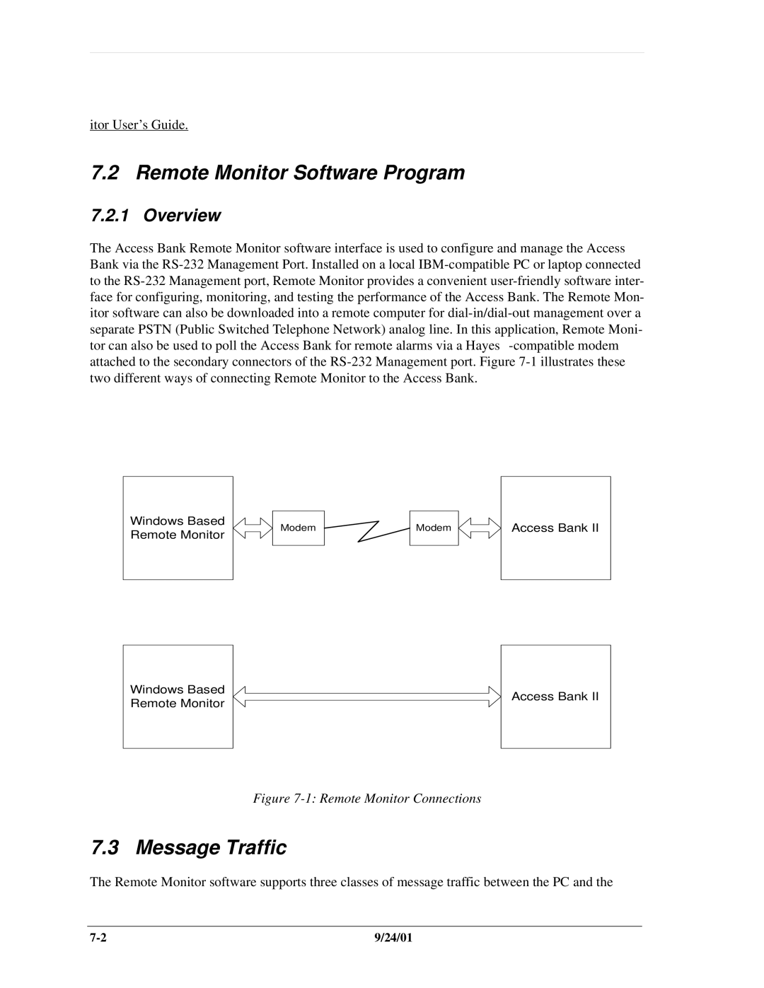 Carrier Access SNMP manual Remote Monitor Software Program, Message Traffic, Overview 