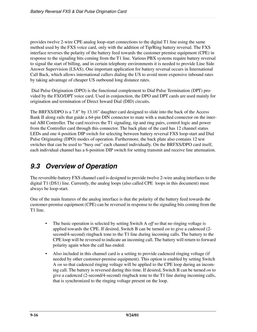 Carrier Access SNMP manual Overview of Operation 