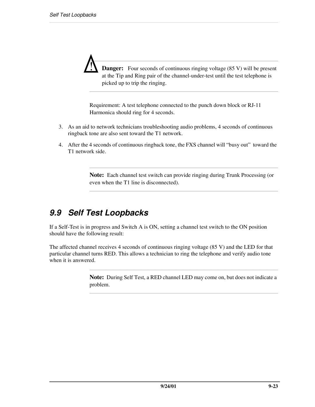 Carrier Access SNMP manual Self Test Loopbacks 