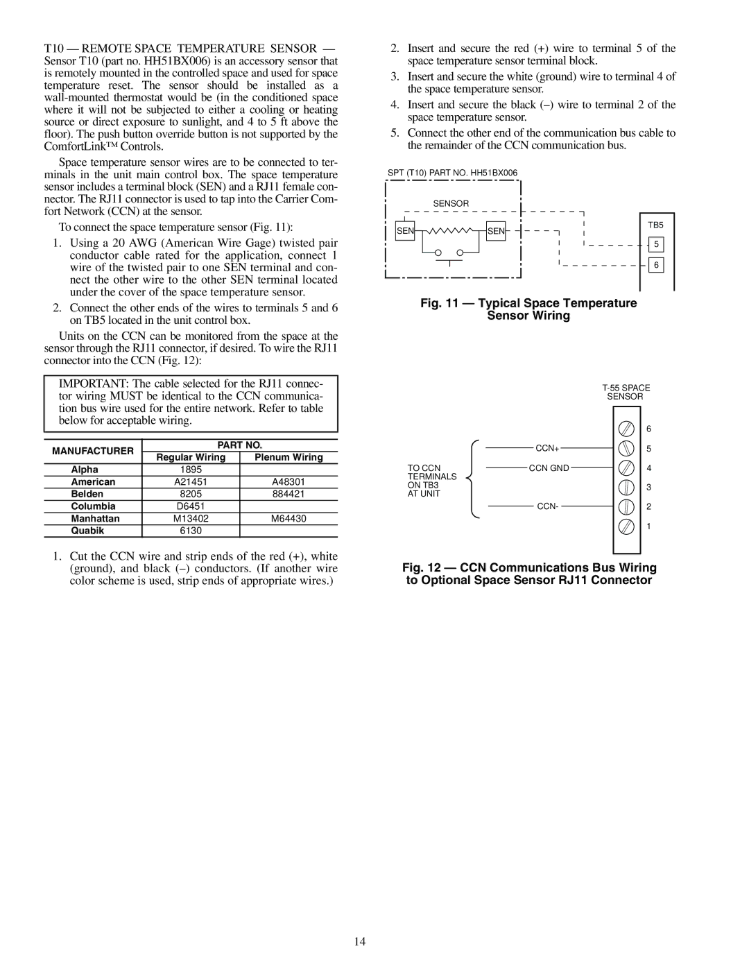 Carrier Air Conditioner specifications Manufacturer, Regular Wiring Plenum Wiring Alpha 1895 American, Belden 8205 